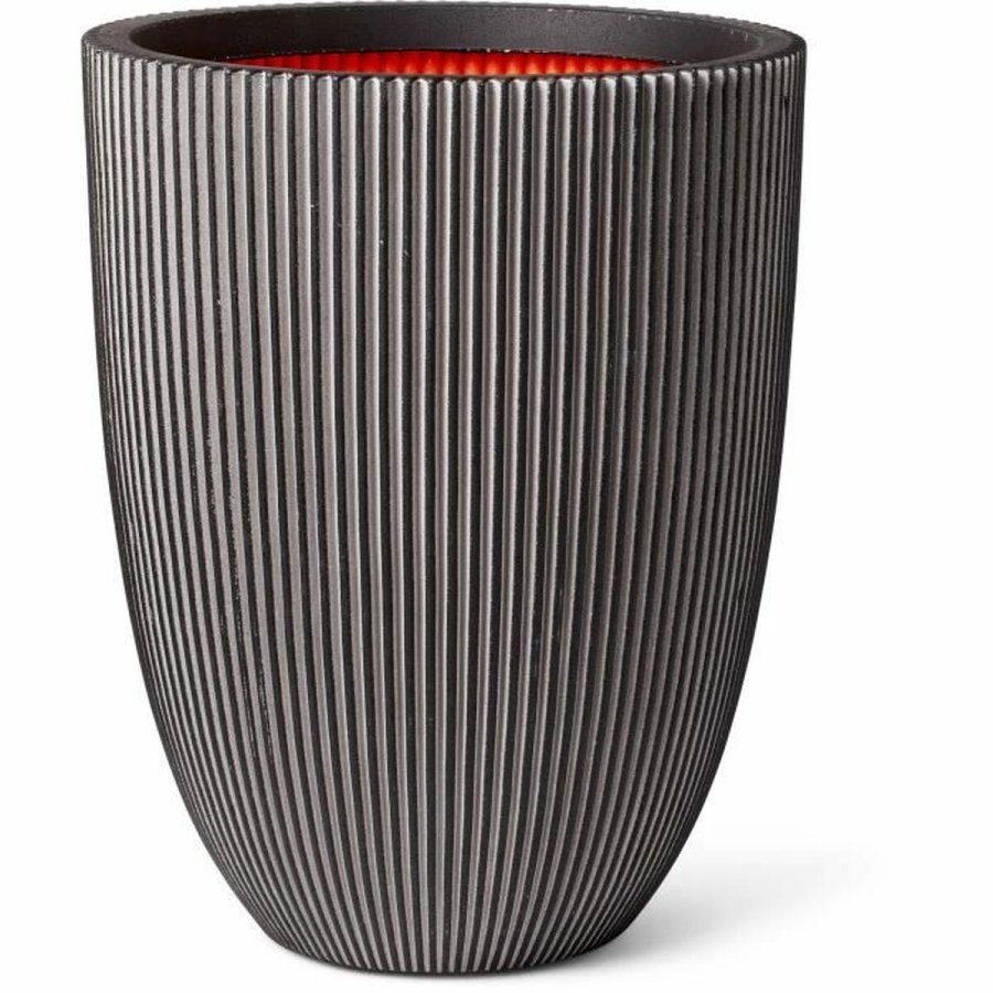 Vase Capi Europe GROOVE NL Antracit Plastik 34 x 34 x 46 cm #1