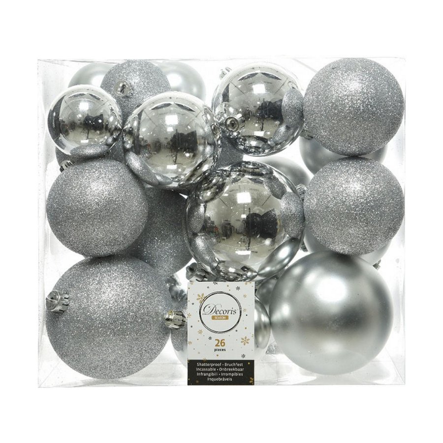 Julekugler Decoris Slvfarvet Skinnende (26 Dele) #5