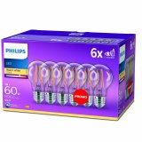 LED-lampe Philips Bombilla Gennemsigtig E 60 W (2700k) #1