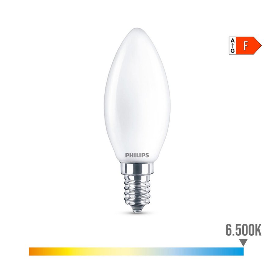 LED-lampe Philips Stearinlys Hvid F 40 W 4,3 W E14 470 lm 3,5 x 9,7 cm (6500 K) #3