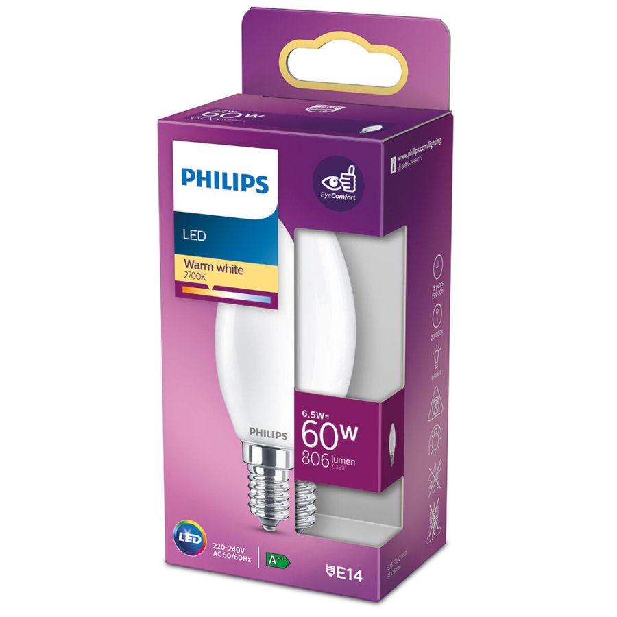 LED-lampe Philips Stearinlys E 6,5 W 60 W E14 806 lm 3,5 x 9,7 cm (2700 K) #4