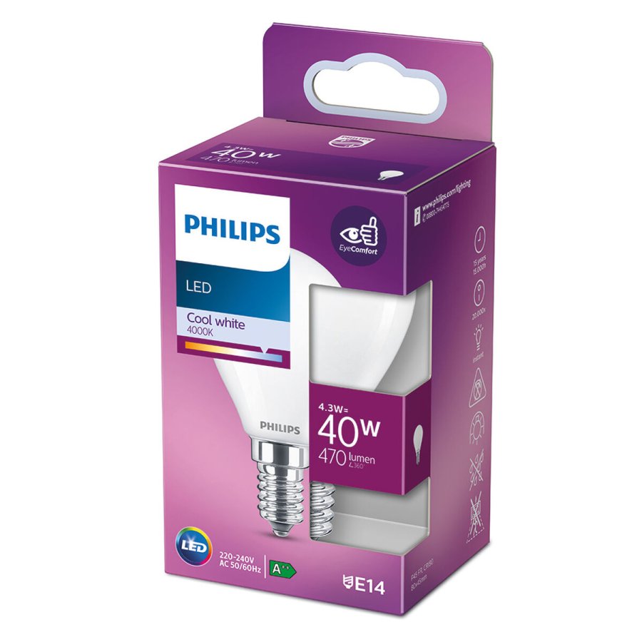 LED-lampe Philips F 40 W 4,3 W E14 470 lm 4,5 x 8,2 cm (4000 K) #5