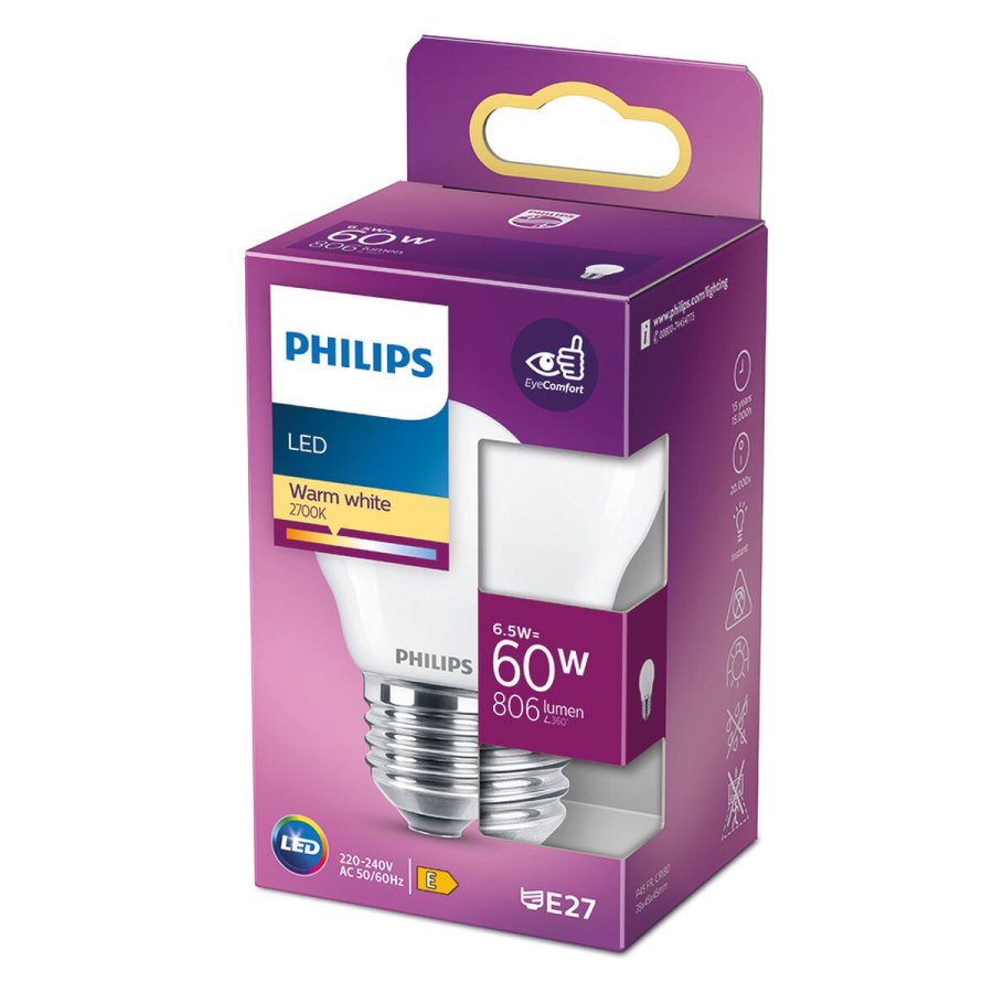 LED-lampe Philips E 6,5 W 60 W E27 806 lm 4,5 x 7,8 cm (2700 K) #4