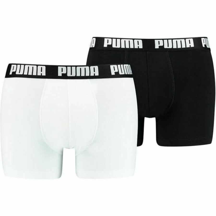 Boxershorts til mnd Puma Basic Sort Hvid #1