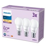 LED-lampe Philips 60 W Mat Varm hvid F 8 W 60 W B22 3 enheder (2700 K) #4