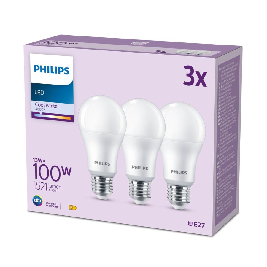 LED-lampe Philips A67 Hvid E 100 W E27 3 enheder (4000 K) #4