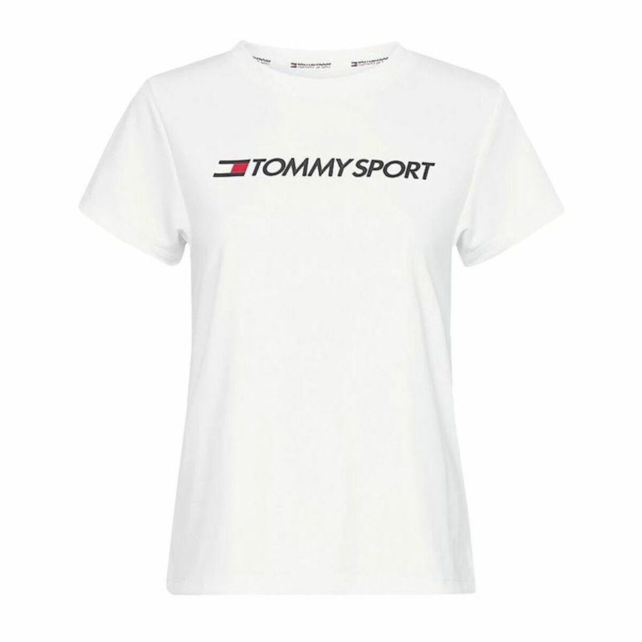 Kortrmet T-shirt til Mnd Tommy Hilfiger Logo Chest Hvid #1