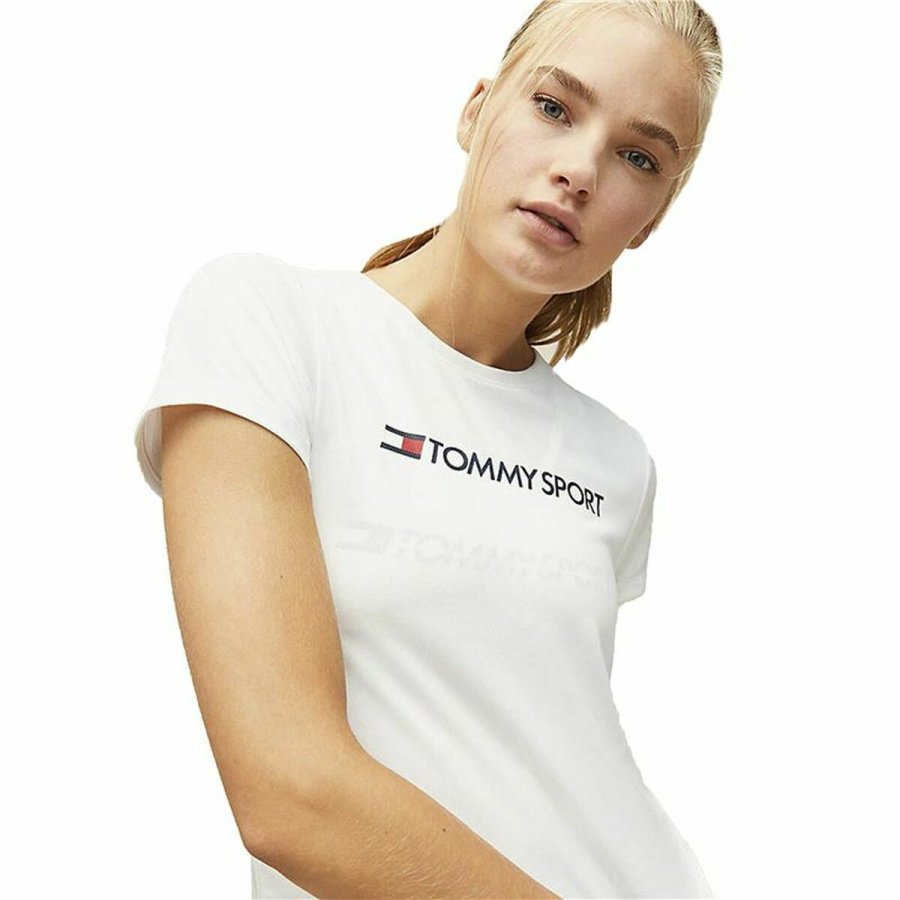 Kortrmet T-shirt til Mnd Tommy Hilfiger Logo Chest Hvid #4