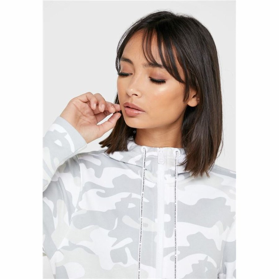 Sportsjakke til damer Calvin Klein Full Zip Hvid #4