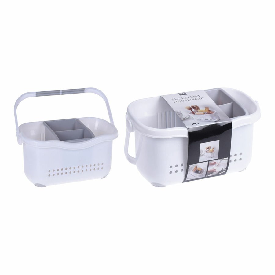 Bestikdrner Excellent Houseware Hvid 23 x 12,5 x 12 cm #1