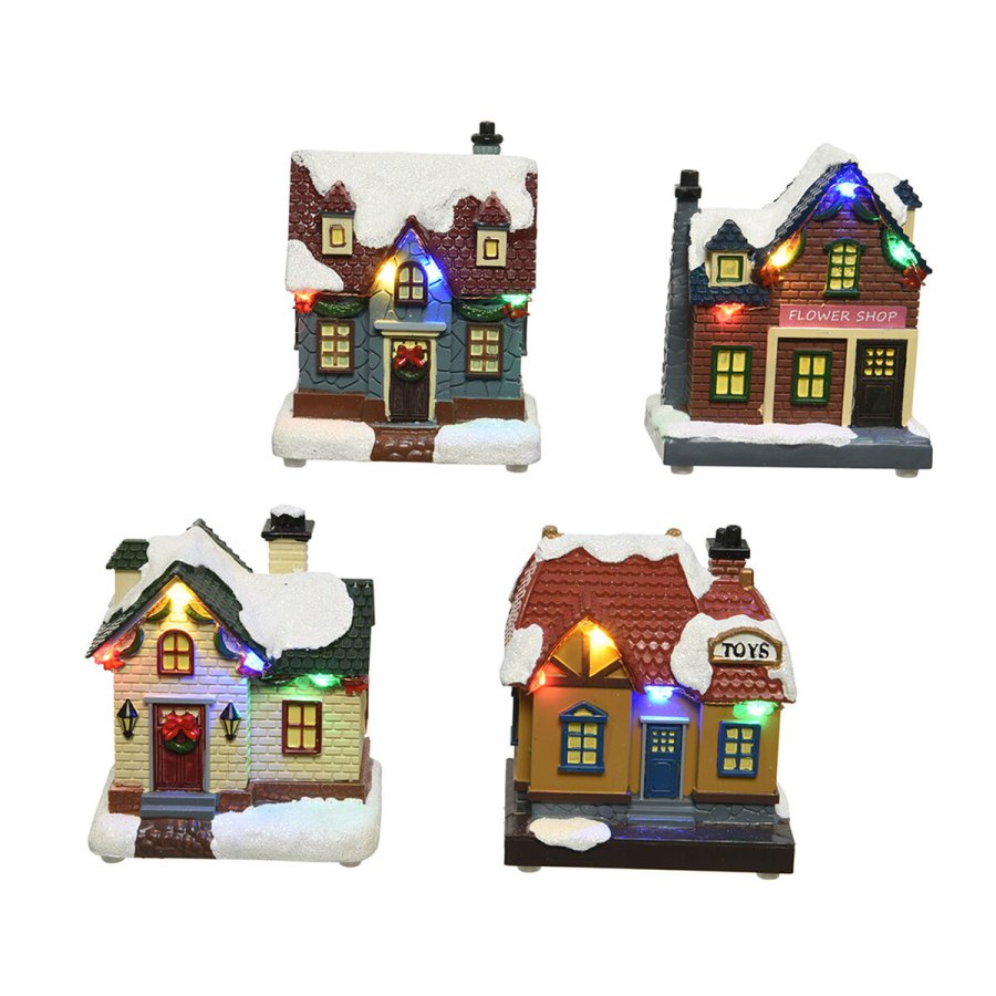 Julepynt Lumineo Lille hus 8,5 x 5,5 x 10 cm LED Lys Multifarvet #1