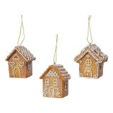 Julepynt Juletr Polyesterharpisk  7 cm Ingefr Lille hus #1