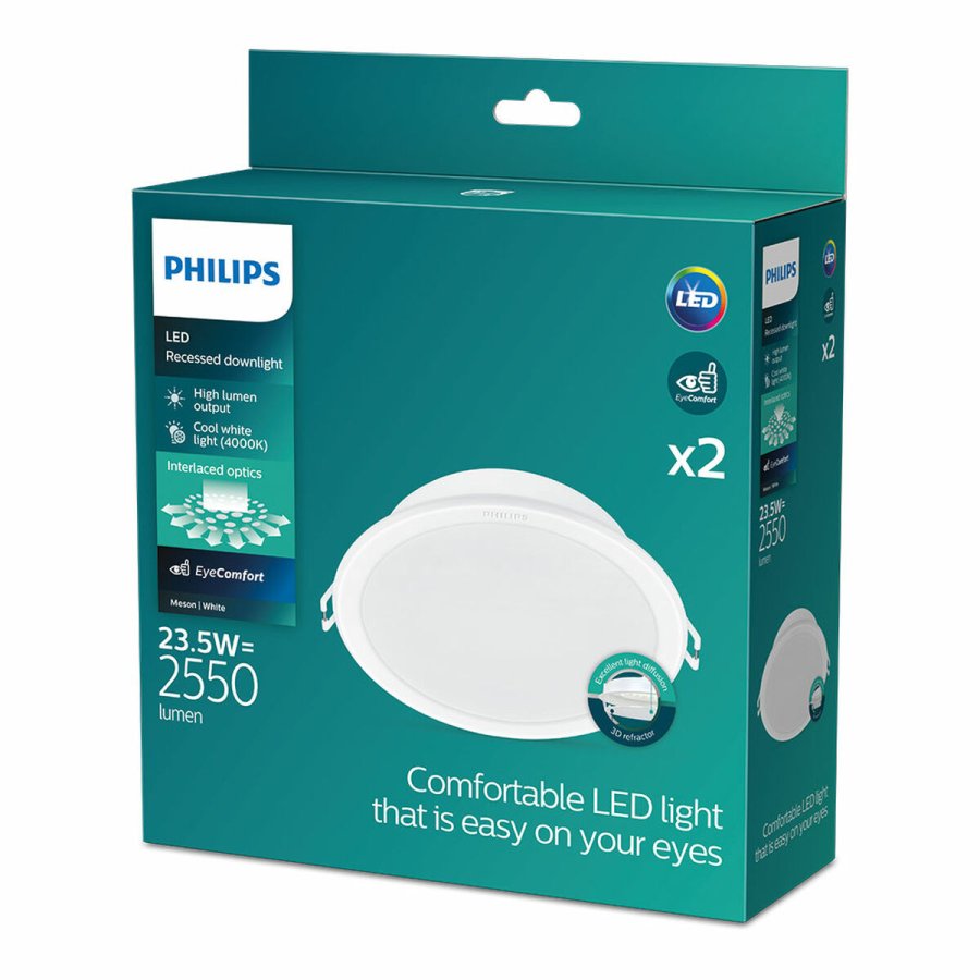 Downlight Philips Meson Hvid 23,5 W 2550 Lm (4000 K) (2 enheder) #3