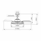 Loftsventilator med lys Philips Atlas Hvid Sort Metal #6