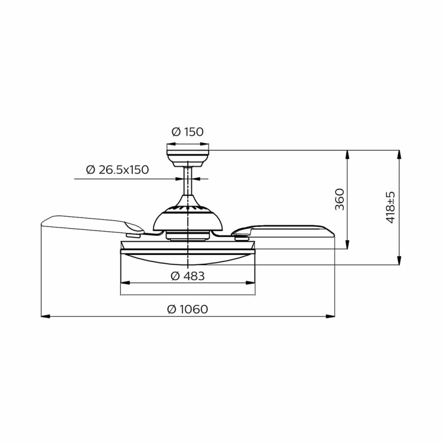 Loftsventilator med lys Philips 929004081801 Hvid Gylden Metal #7
