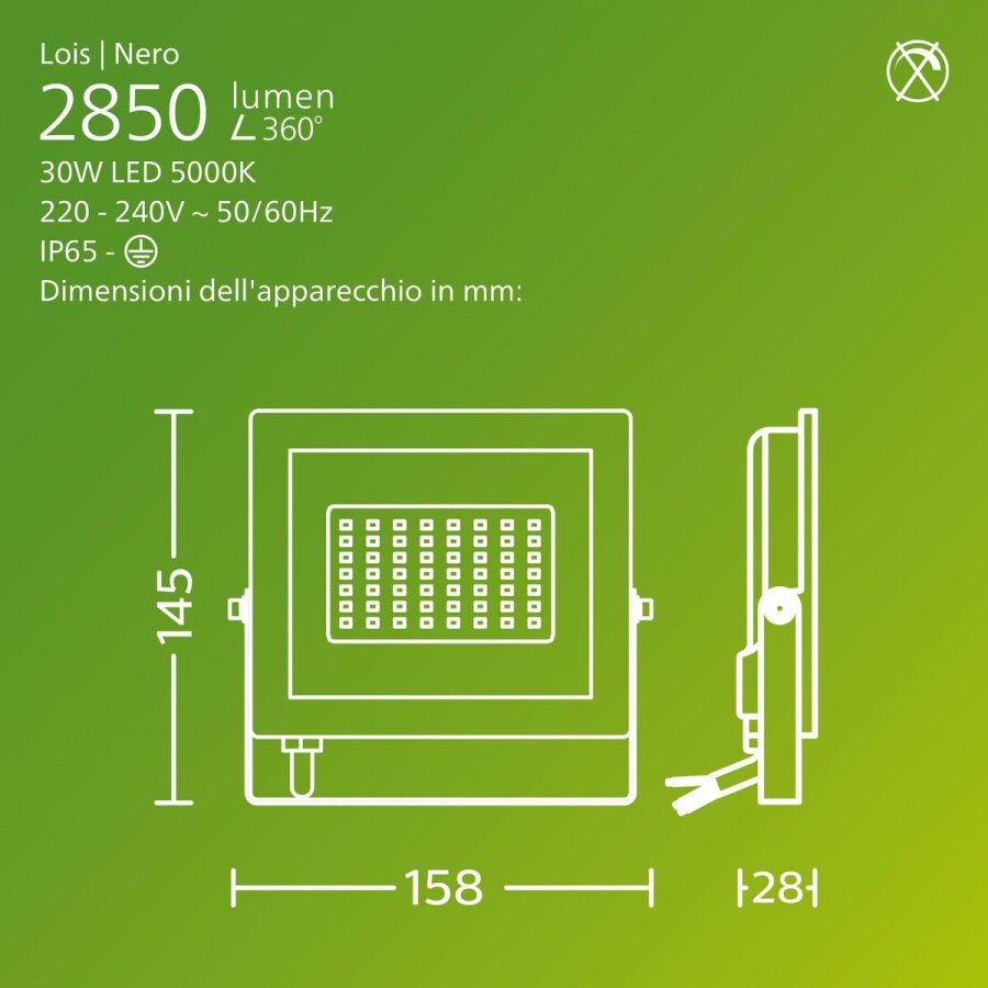 Spotlight projektor Philips Sort 30 W F (5000 K) #6