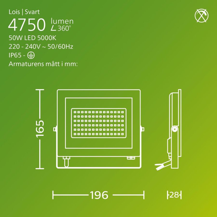 Spotlight projektor Philips Sort 50 W F #6