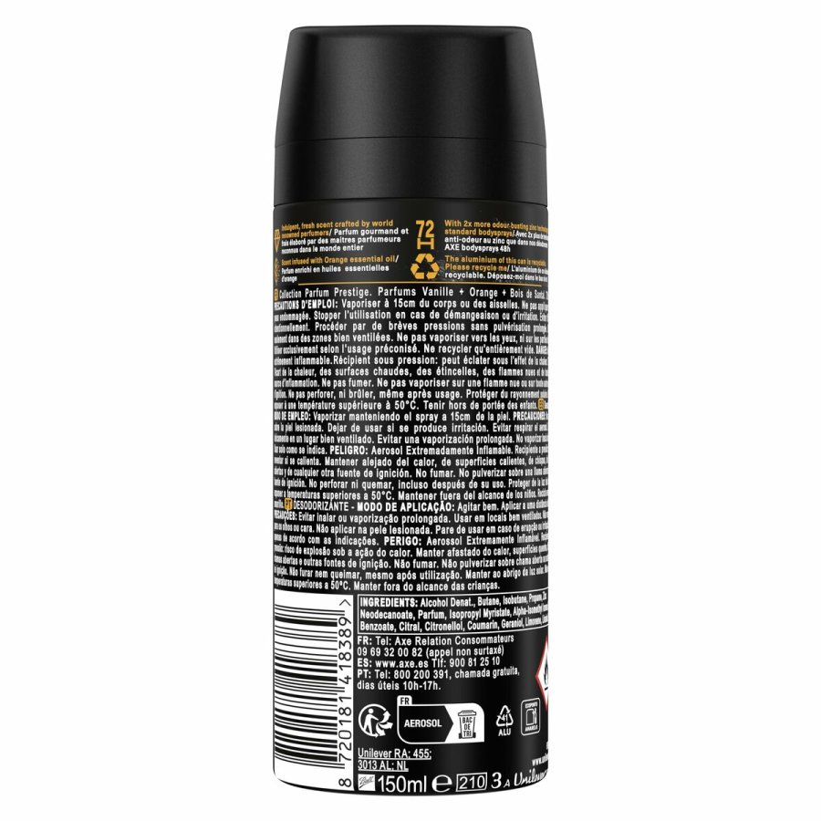 Spray Deodorant Axe AXE BLACK VANILLA 150 ml #3