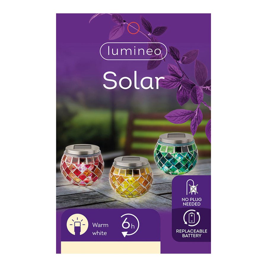 Solcellelampe Lumineo 894596 9 cm Mosaik #1