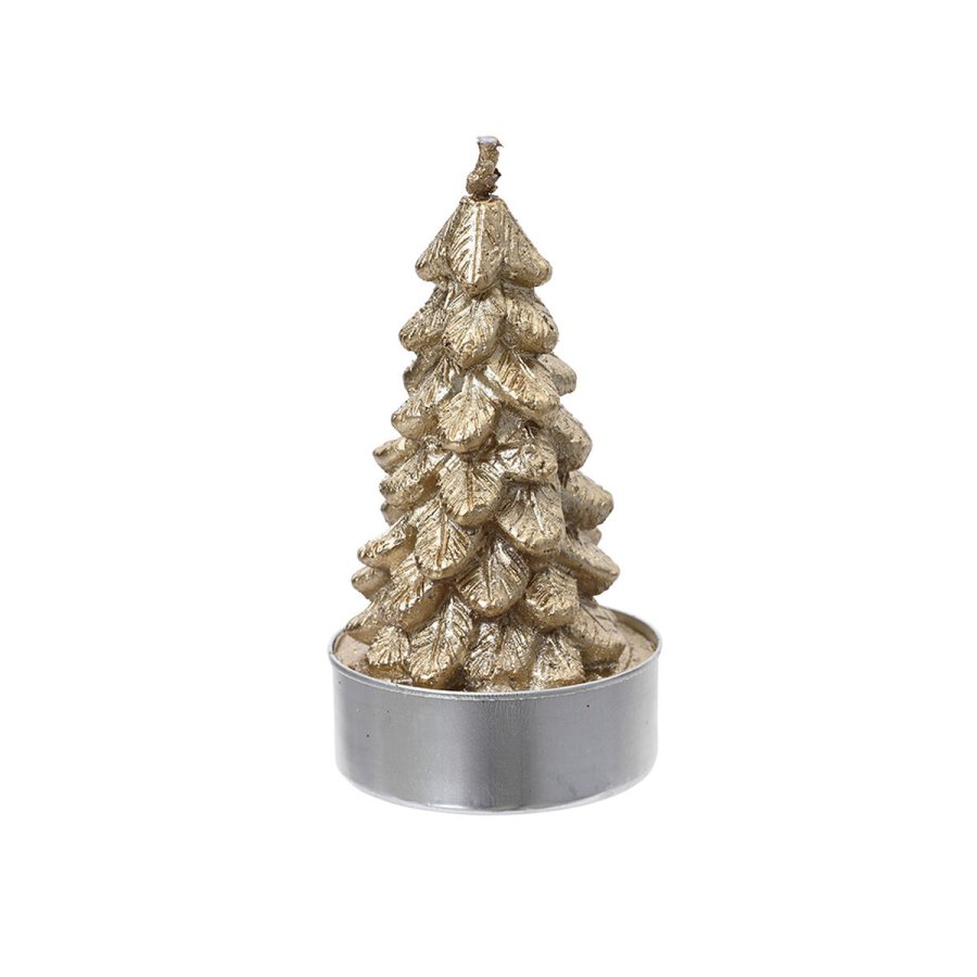 Stearinlys Lifetime Gylden Juletr 9,2 x 9,2 cm #1