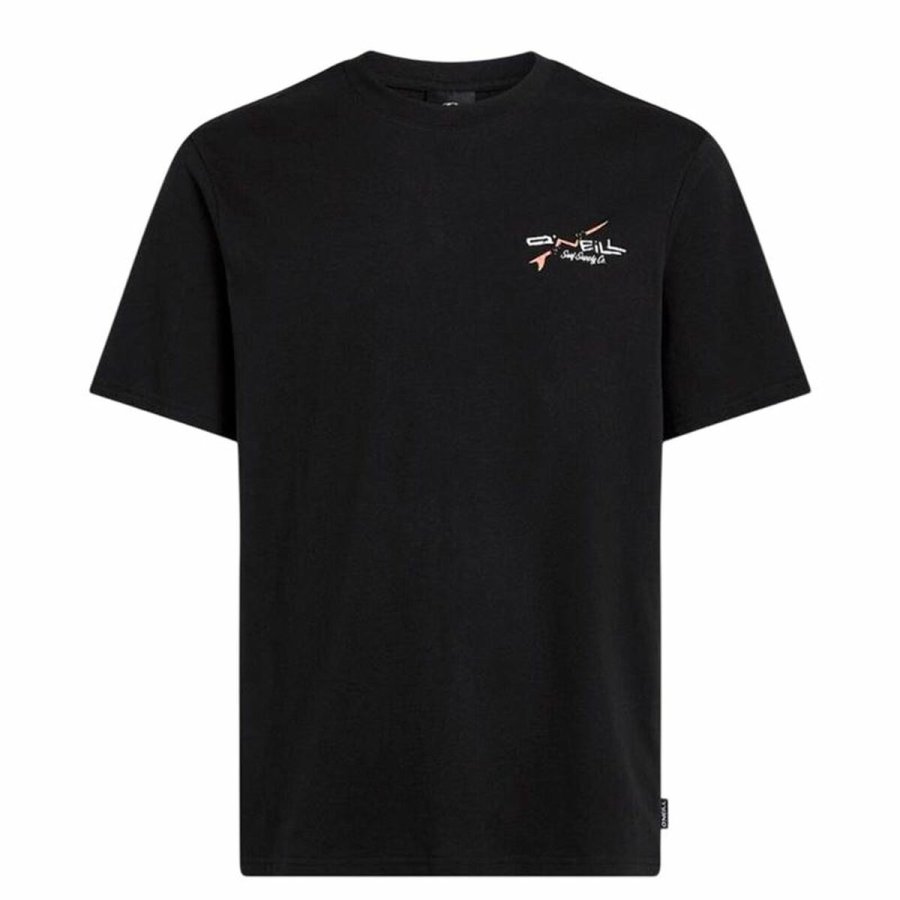 Kort�rmet T-shirt til M�nd O'Neill Retro Back Print Sort #1