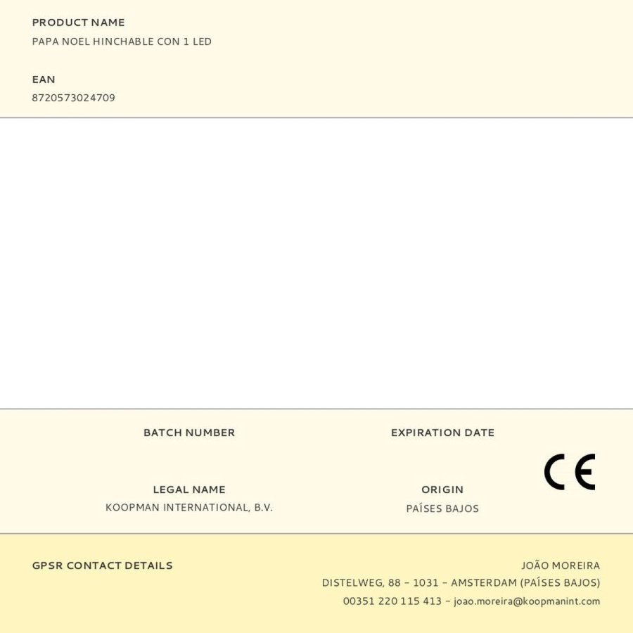 Julemanden BASIC & CO 120 x 70 x 190 cm Oppustelig #3