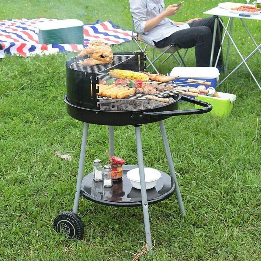Kulgrill med hjul Grill Sort  51 cm #9