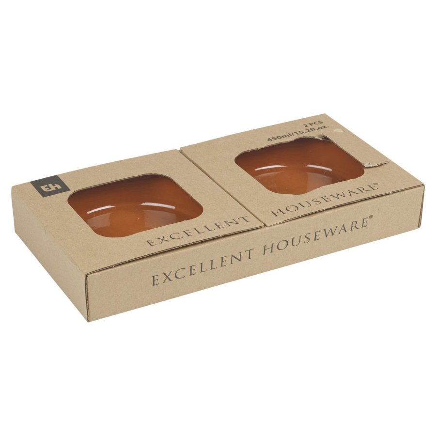 St til appetizere Excellent Houseware Terrakotta Bagt ler 450 ml  15,5 x 3,8 cm Kasserolle (2 enheder) #2