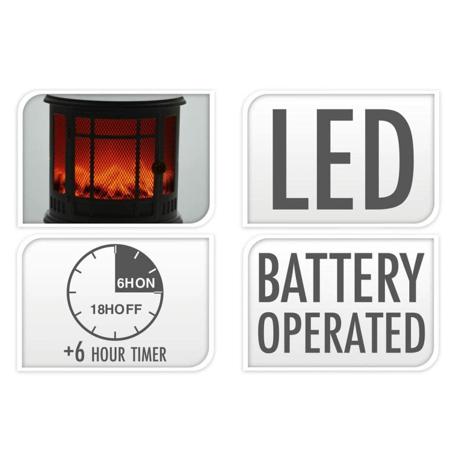 Julepynt Lifetime Hvid Pejs 25 x 12,5 x 30 cm LED Lys #5