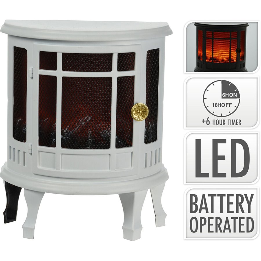 Julepynt Lifetime Hvid Pejs 25 x 12,5 x 30 cm LED Lys #9