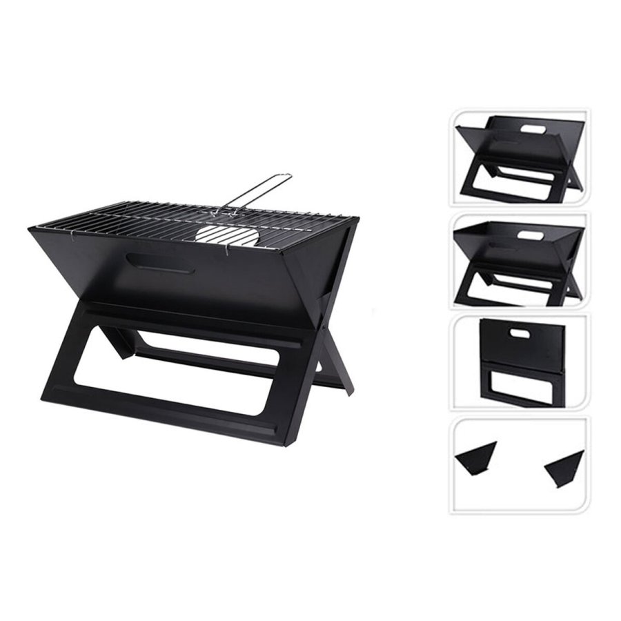 Fleksibel brbar grill til brug med trkul X-formet 45 x 30 x 35 cm Jern #5