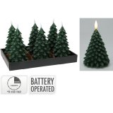 Stearinlys LED Lifetime Mrk grn Juletr 19 cm Flammeeffekt #5