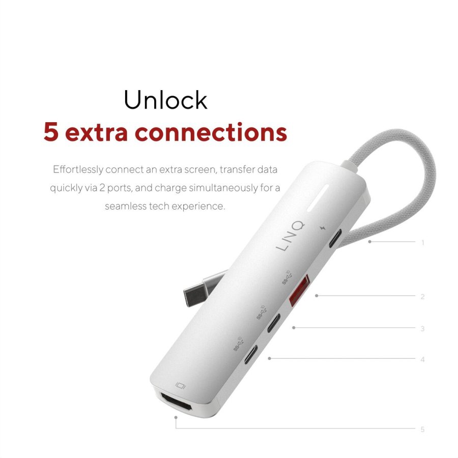 USB Hub Linq Byelements LQ49051 Hvid Gr #6