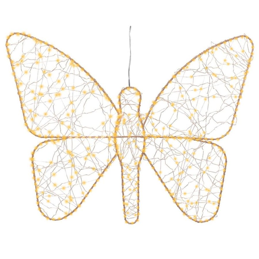 Lysdekoration Lumineo Gylden Metal Sommerfugl 43 x 58 cm #1