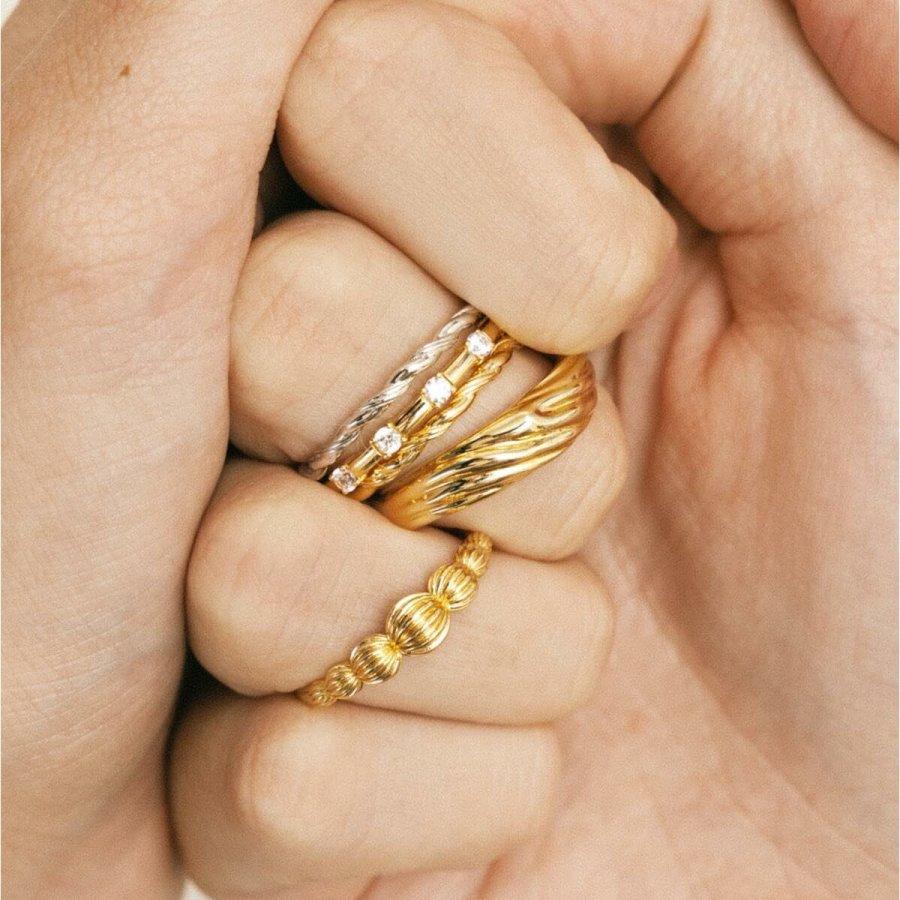 Ring til kvinder 24KAE 124142Y/56 Gylden 16 #5