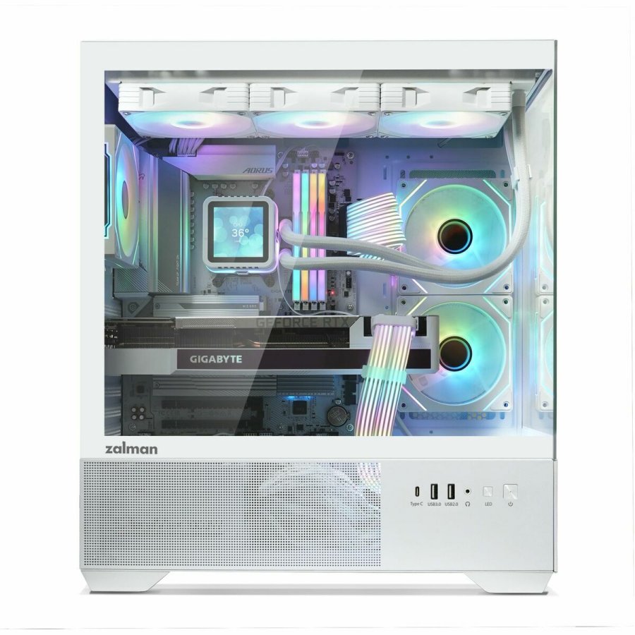 ATX Semi-t�rn kasse Zalman CHRONIX WHITE Hvid #3