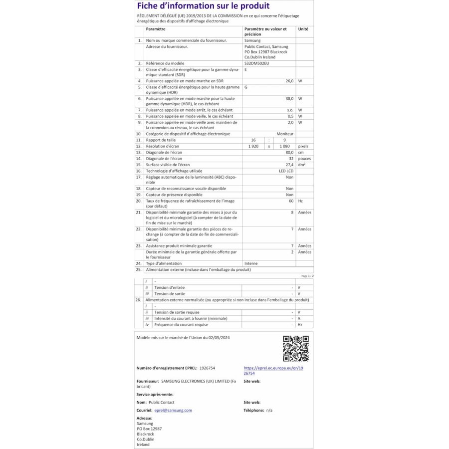 Gaming skrm Samsung LS32DM502EUXEN Full HD 32