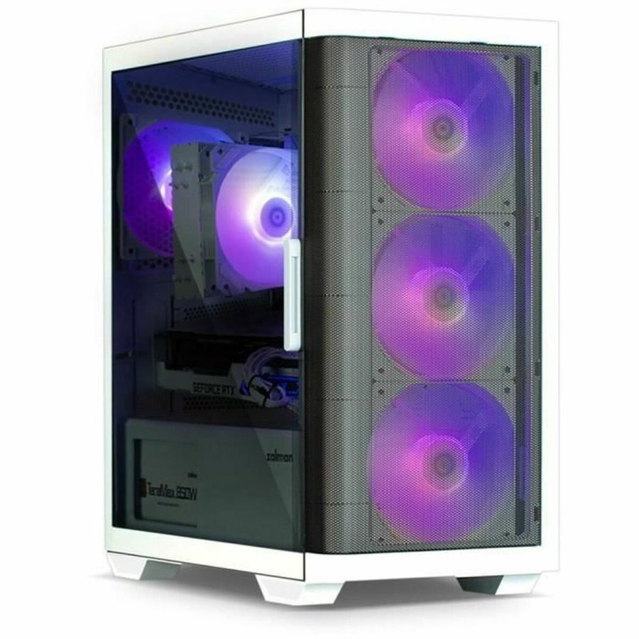 ATX Semi-t�rn kasse Zalman M4 WHITE Hvid Sort #2