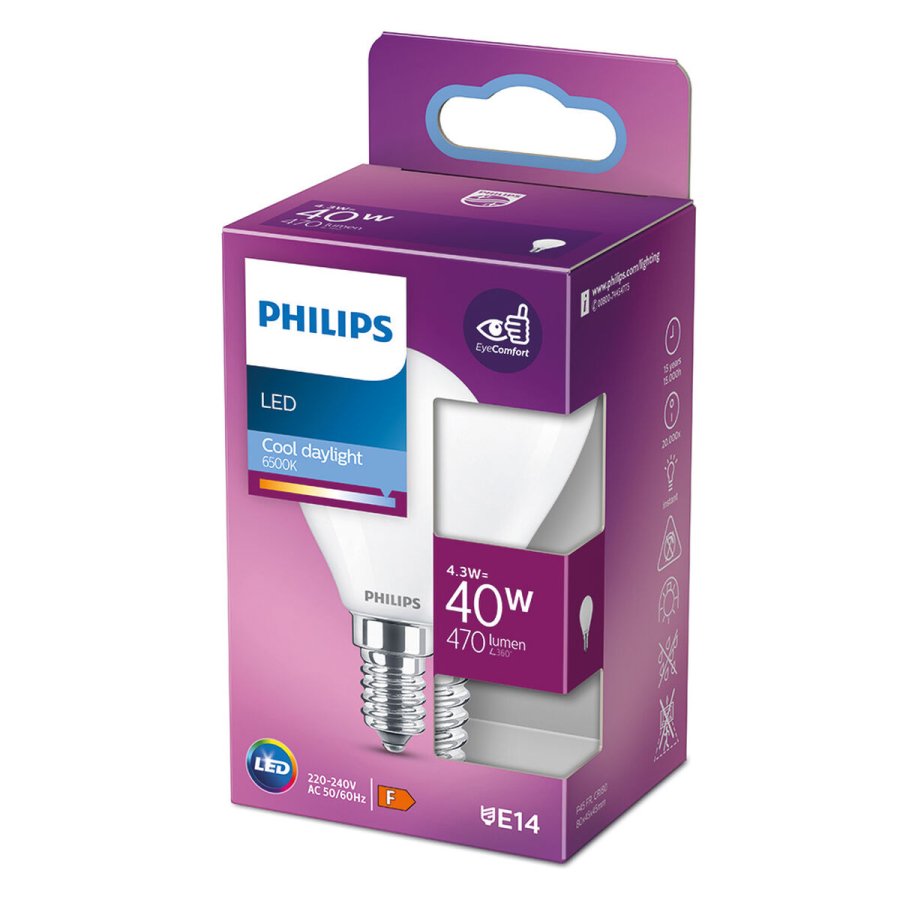 LED-lampe Philips F 4,3 W E14 470 lm 4,5 x 8,2 cm (6500 K) #4