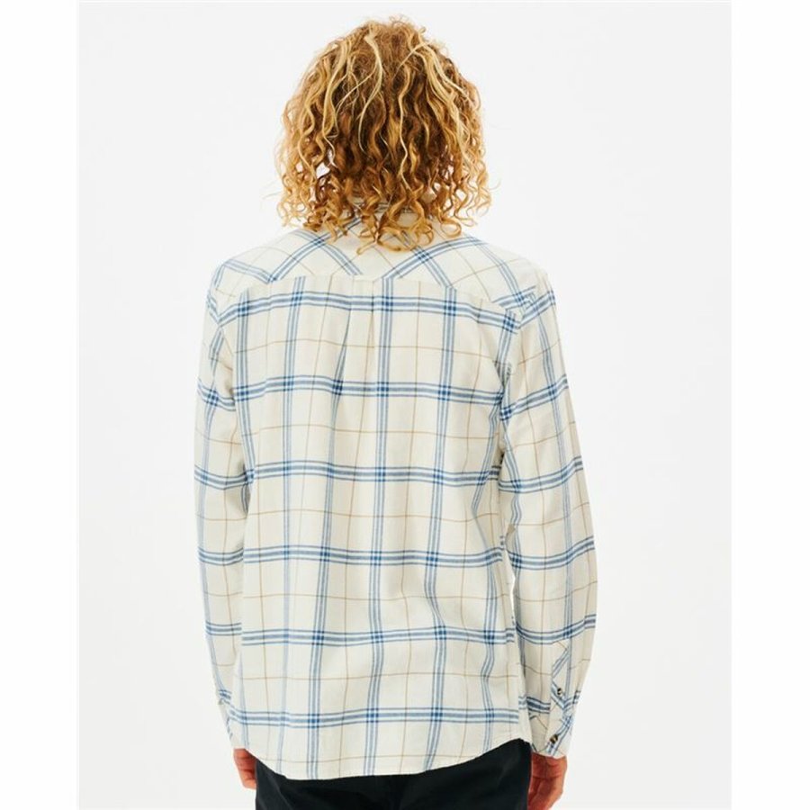 Lang�rmet Tr�je til M�nd Rip Curl Checked in Flannel Franela Hvid #2