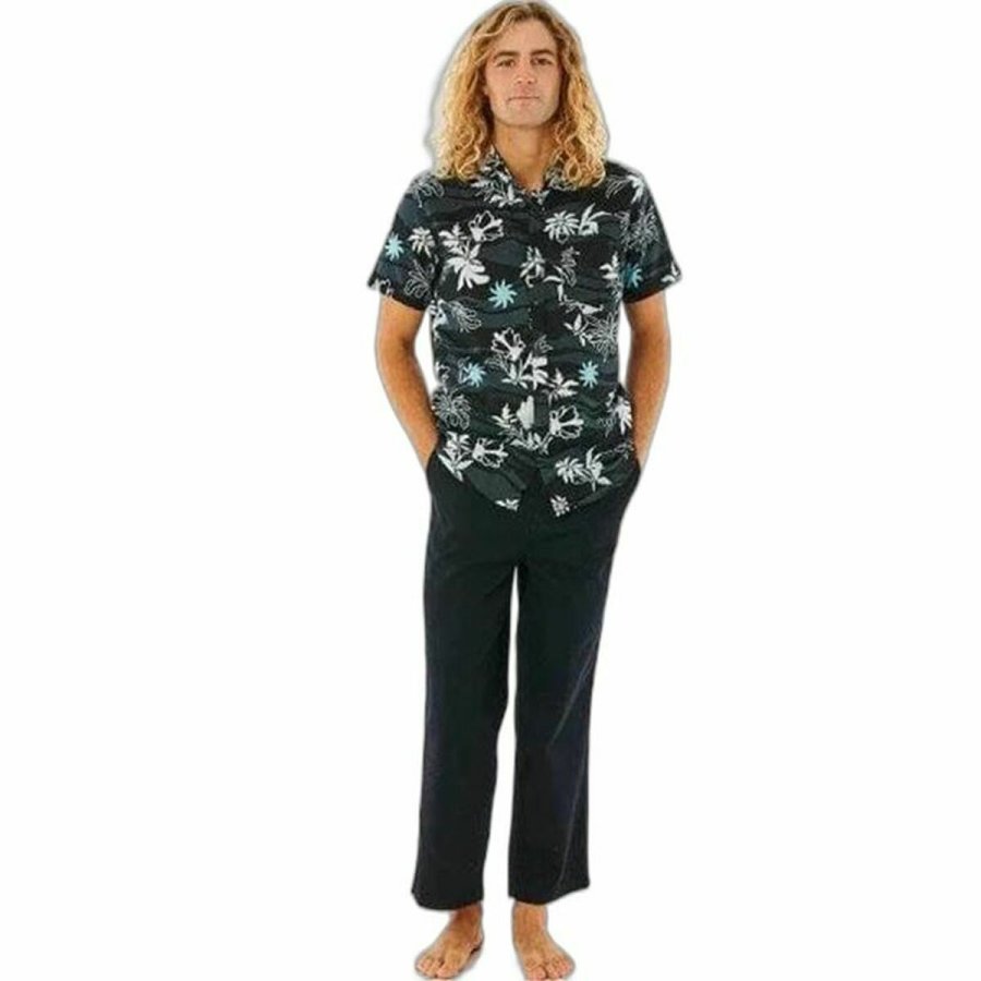 Skjorte Rip Curl Swc Botanica S/S M�nd Kort slange Sort #3