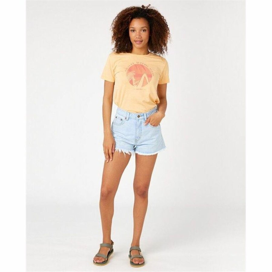 Kortrmet T-shirt Rip Curl Re-Entry Crew  Beige #3