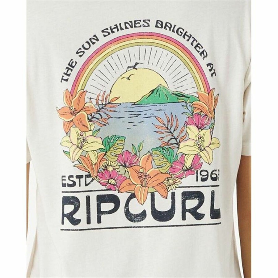 Kortrmet T-shirt Rip Curl Sun Relaxed Hvid #4