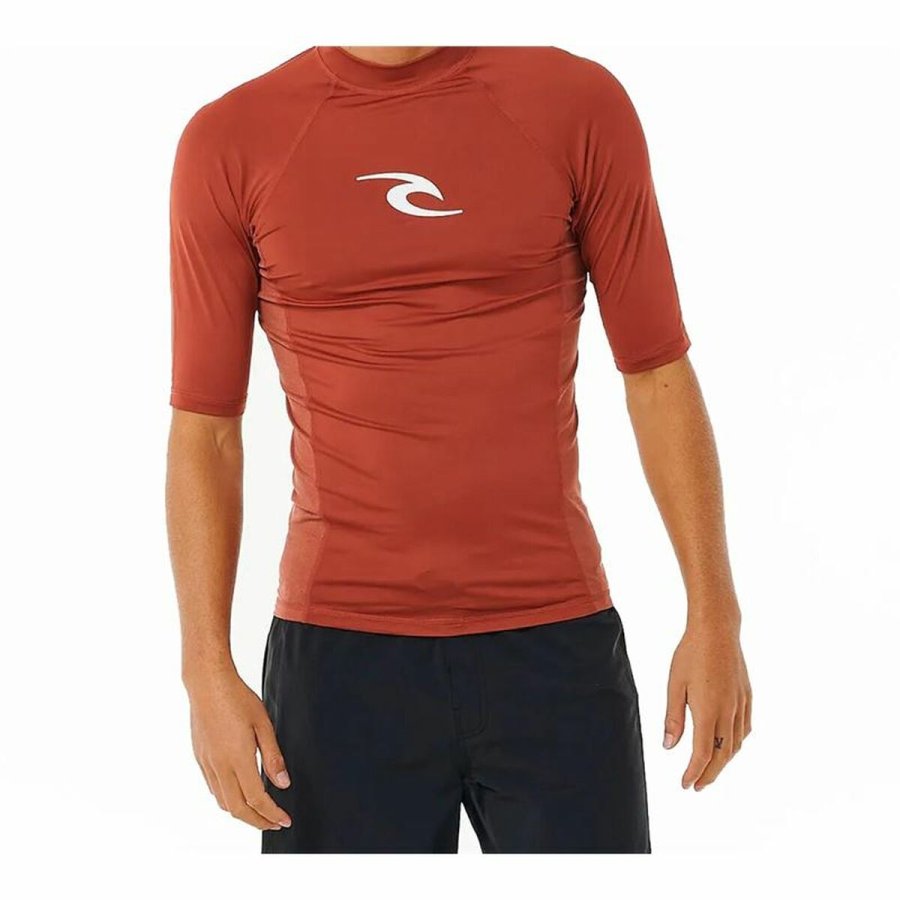 Brne Kortrmet T-shirt Rip Curl Wave Upf Brun #1