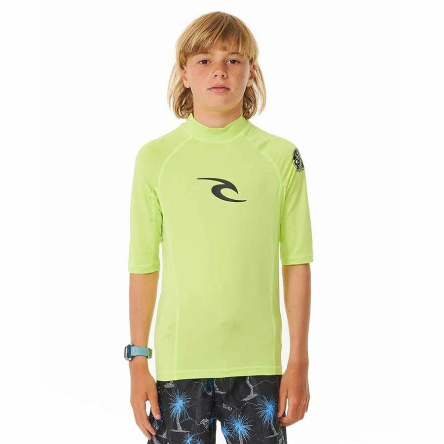 Brne Kortrmet T-shirt Rip Curl Wave Upf Limegrn #1