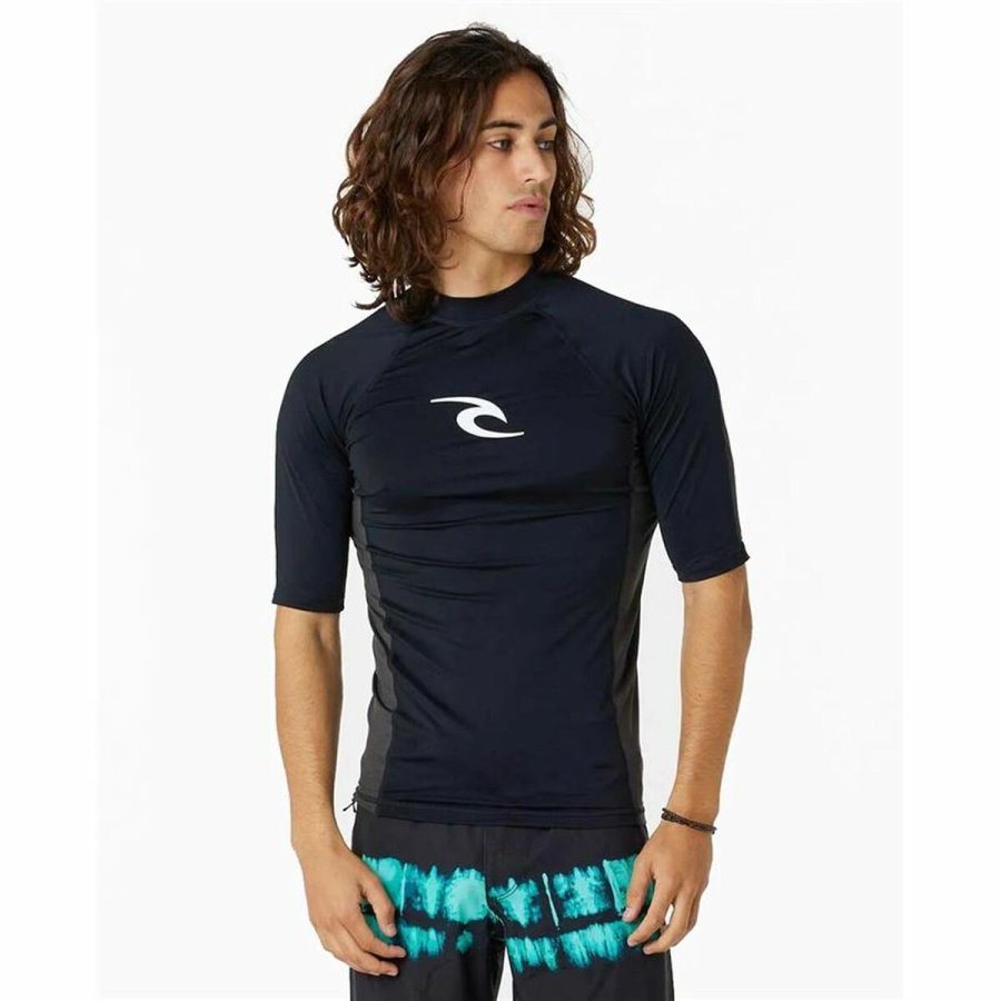 Kortrmet T-shirt til Mnd Rip Curl Waves pf Sort #1