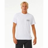Kortrmet T-shirt til Mnd Rip Curl Stapler  Hvid #3