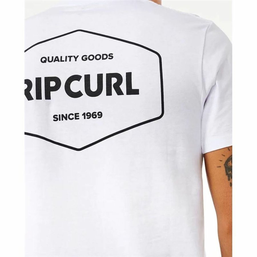 Kortrmet T-shirt til Mnd Rip Curl Stapler  Hvid #5