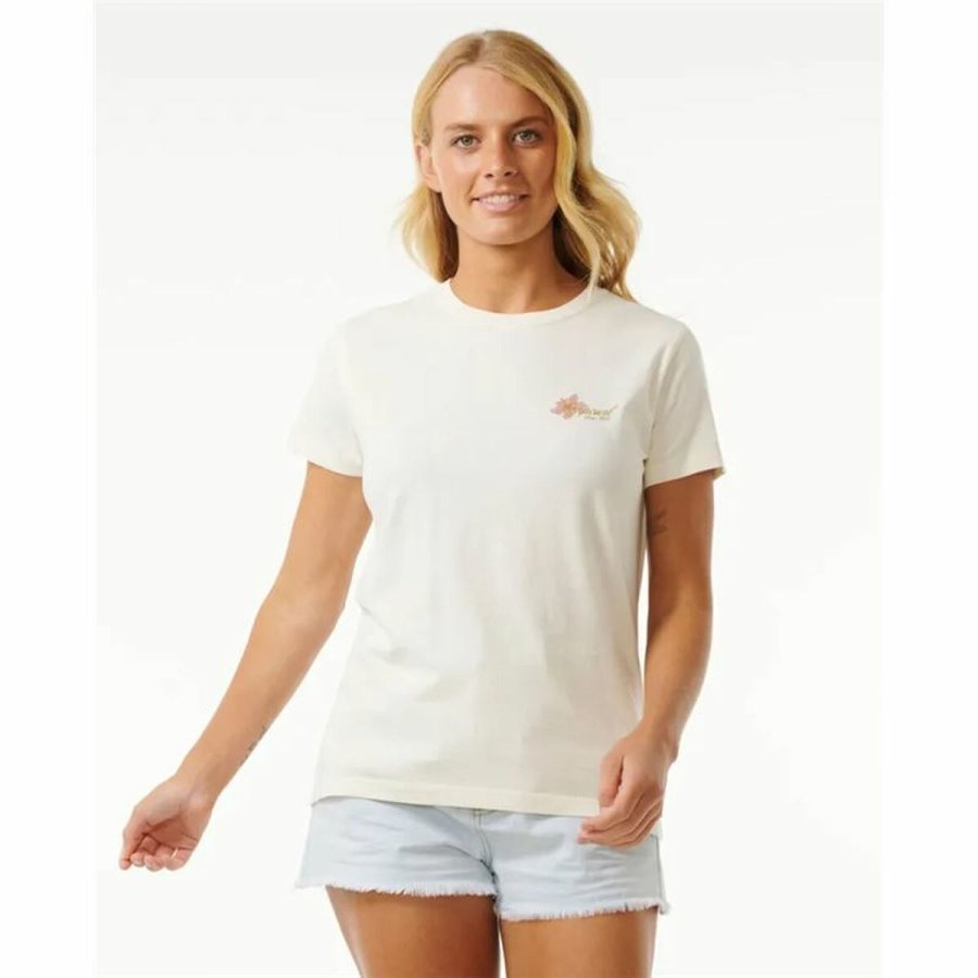 Kortrmet T-shirt til Kvinder Rip Curl Wild Bloom Hvid #2