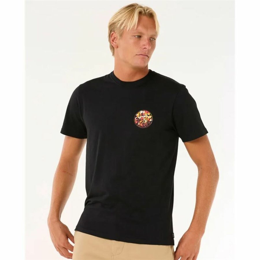 Kortrmet T-shirt til Mnd Rip Curl Passage Tee Sort #2